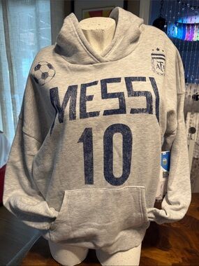 Mens Gray 'Messi 10' Crewneck Sweatshirt